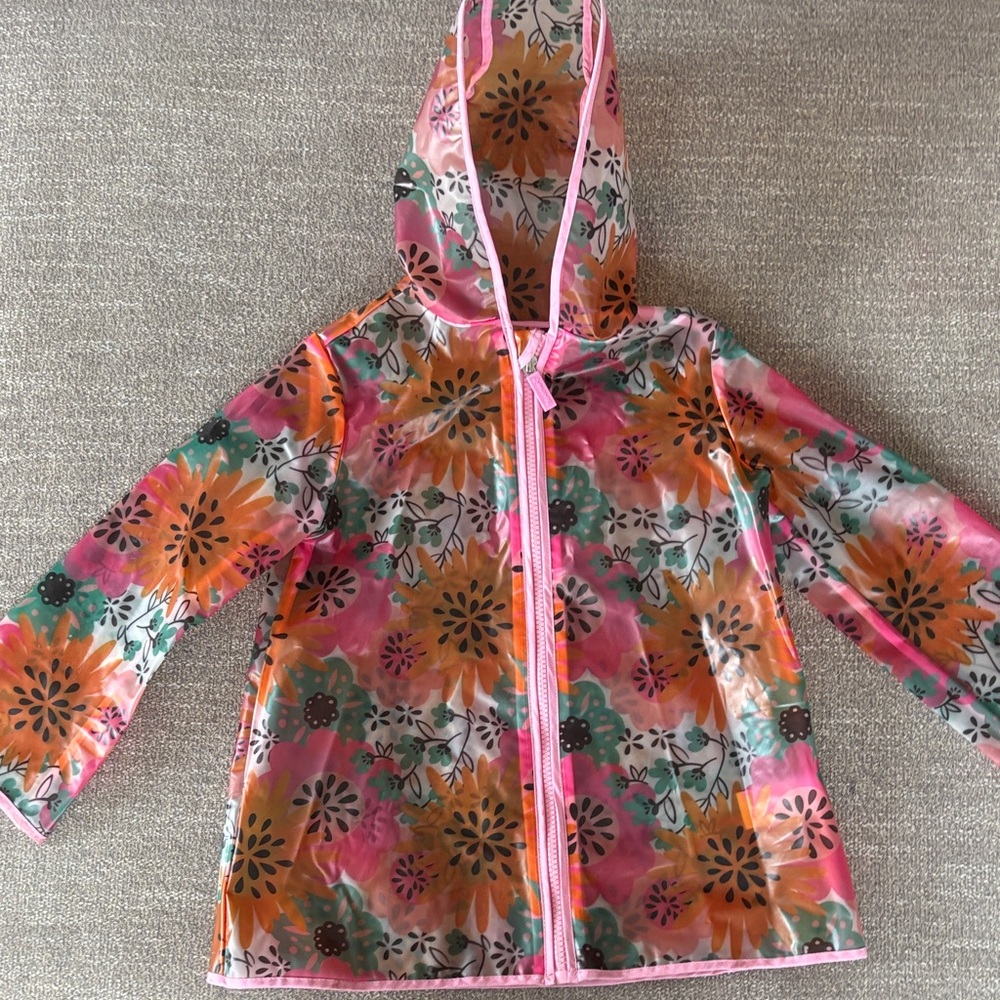 BEARPAW Girls Floral Raincoat Rain Jacket Coat Size 4 years